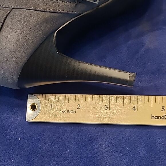 New Directions sz 8M gray suede knee length 4" heeled boots - Picture 7 of 11